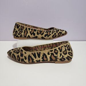Skechers Air Cooled Leopard Print Slip On Stretch Women's Shoes Sz 6.5